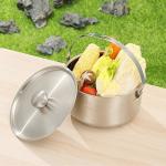 Amazon TOP Seller 304 Stainless Steel Non Stick Fry Pan Outdoor Cooking Set