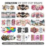 16 Oz Cup Wraps UV DTF Transfers For Cups Custom Logo Libbey Glass Tumbler UV