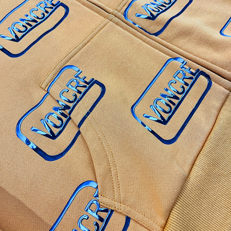 OEM Custom Drop Shoulder Oversized French Terry Hoodie Casual Reflective Screen Print Hoodies Manufacturers Custom Logo