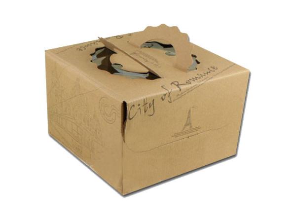 Natural Color 600G Kraft Paper Material Cake Box Packaging Black Custom Logo