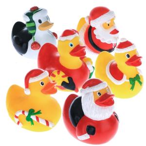 Quality 5.5cm Height Rubber Duck Christmas Decorations , Squeeze Floating Plastic Ducks wholesale