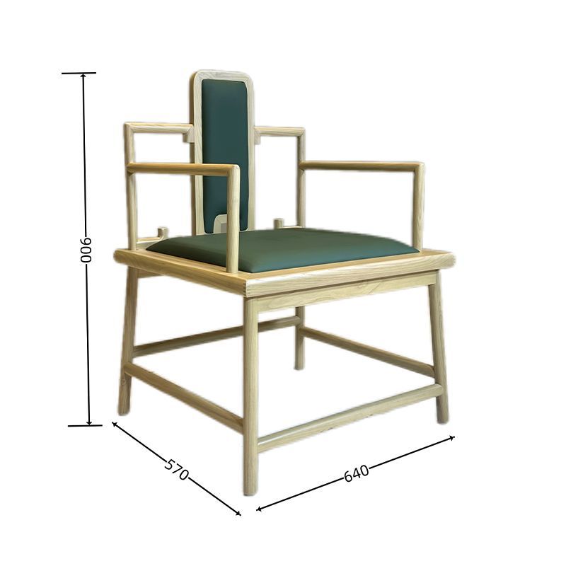 Chinese Style Durable Solid Ash Wood Armrest Leisure Chair Bedroom Hotel Furniture