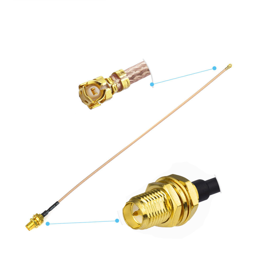 IPX MHF U.FL RF Coaxial Cable WIFI Extension RG178 with SMA-J Female and V.S.W.R≤1.5