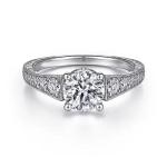 Round Cut Lab Grown Diamond Engagement Ring With Wedding Band VVS Clarity HPHT
