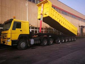 Quality Yellow Tipper Semi Trailer 6 Axles Semi Tipper Truck 80Tons wholesale