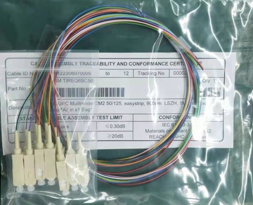 E2000 Multimode Fiber Pigtail , OM2 Outdoor Optical Fiber Cable