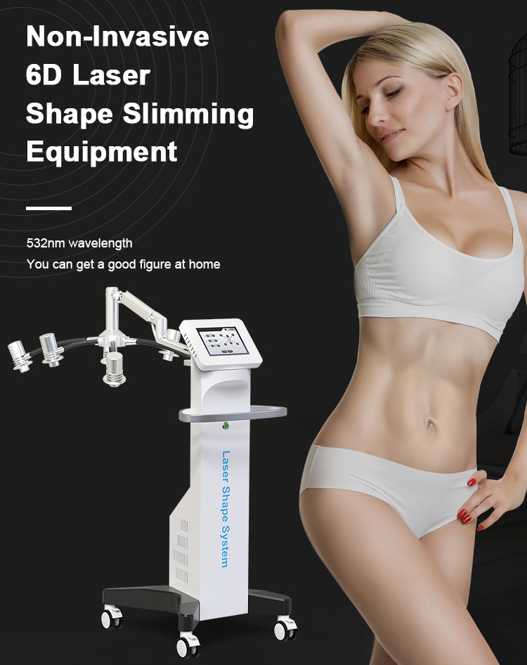 Weight Loss Beauty Machine Non Invasive 6D Laser Shape Slimming Equipment For Waist Trainer