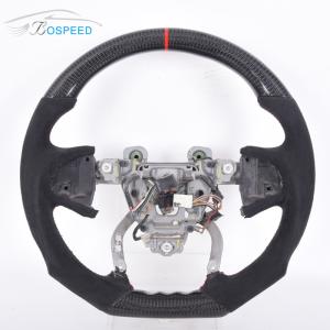 Quality 350mm Real Black Cadillac Ct6 Steering Wheel Carbon Fiber Alcantara wholesale
