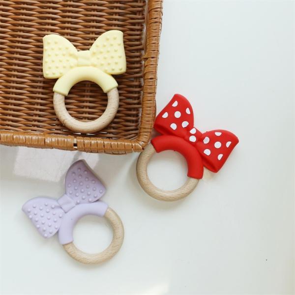 Food Grade Silicone Teething Ring Freezable For Extra Relief Educational Toy