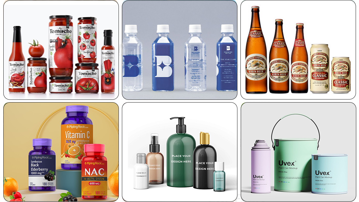Automatic Round Bottle Labeling Machine For Gummies Supplements Candy Jar Can