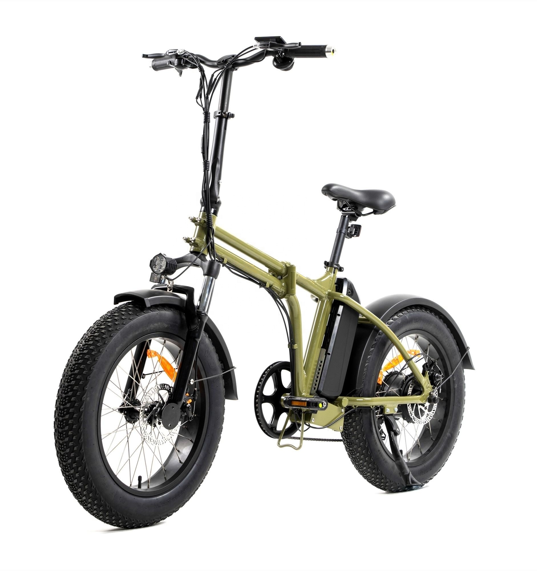 20 Inch Fat Tire Electric City Bike 48V 13Ah Lithium Battery 7 Speed Foldable Ebike 48V 500W