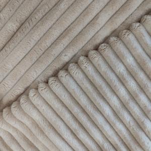 Quality Various Colors Strip Flannel Fleece Fabric 160cm In Double Side For Sleepwear wholesale