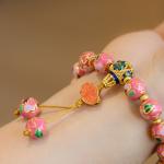 Wholesale Ceramic Jewelry New Fashion Flower Glaze Beads Bracelet Multicolor