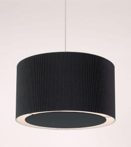 Quality ODM Easy Fit Pendant Shade Metal Trim Black Pleated Lampshade wholesale