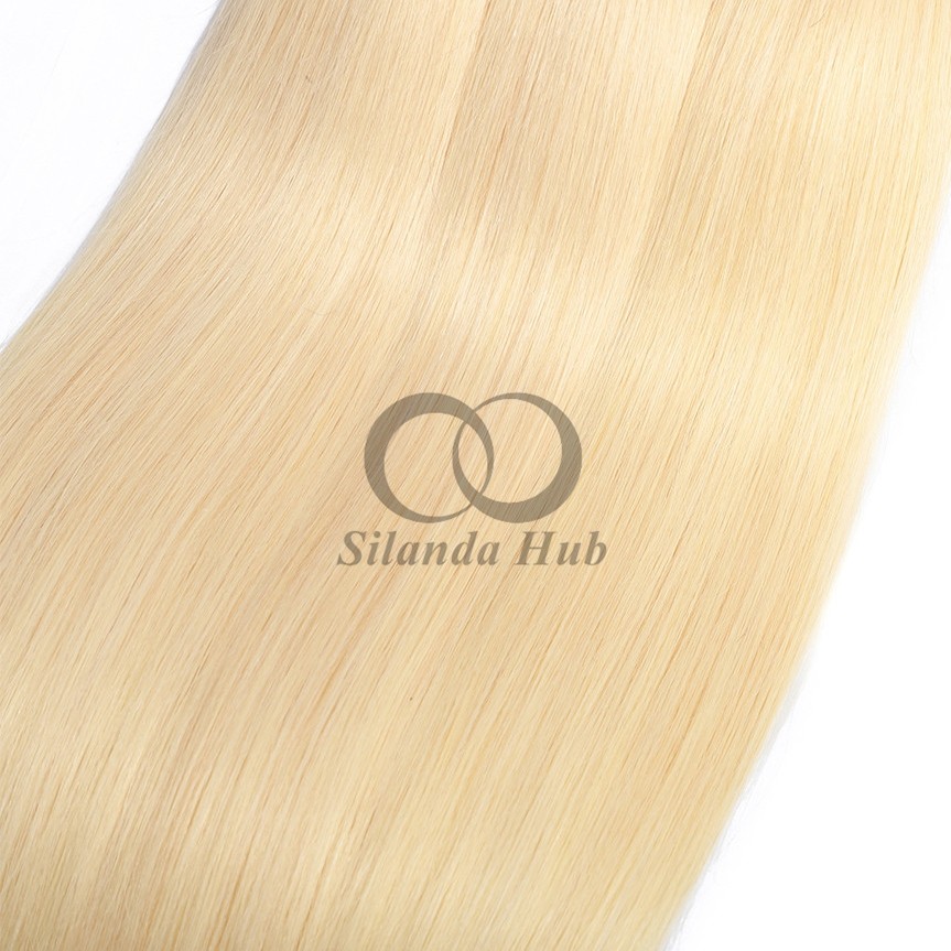 #613 Bleached Blonde Straight Remy Human Hair Bundles Sew In Weave Bundles Brazilian Bundle Deals