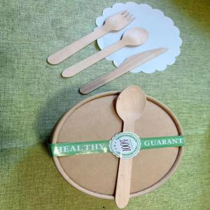 Quality Disposable Takeaway Kraft Paper Box With Spoon Fork Customized Set Food Container In Restaurants For Food Fruit wholesale