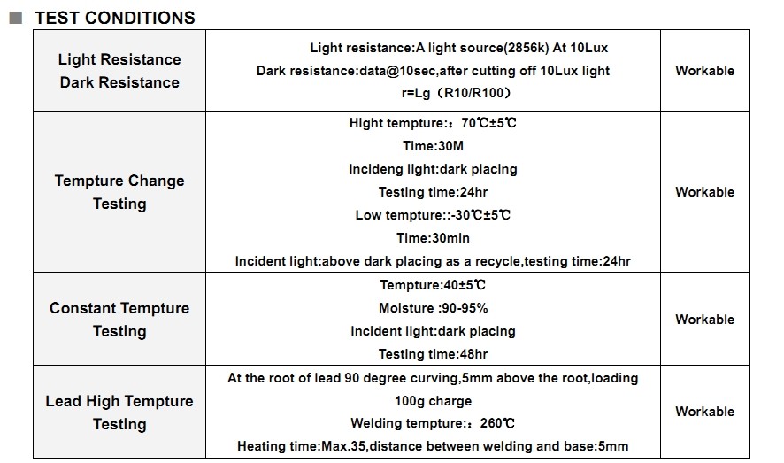 5mm CDS Photoconductive Cell / Photoresistor For Switch , Photocell Resistor