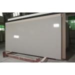 Slab Light Grey Carrara Chalky White Veins Quartz Stone With Bathroom