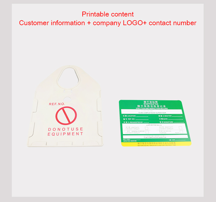ABS Material Scaffold Safety Tags , Customized Width Lock Out Tag Out Tags