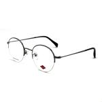 FM3230 Semi Rimless Round Optical Metal Frames In Stainless Steel