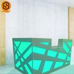 Waterproof Repairable Salon Reception Desk OEM Artificial Stone GMC Durable