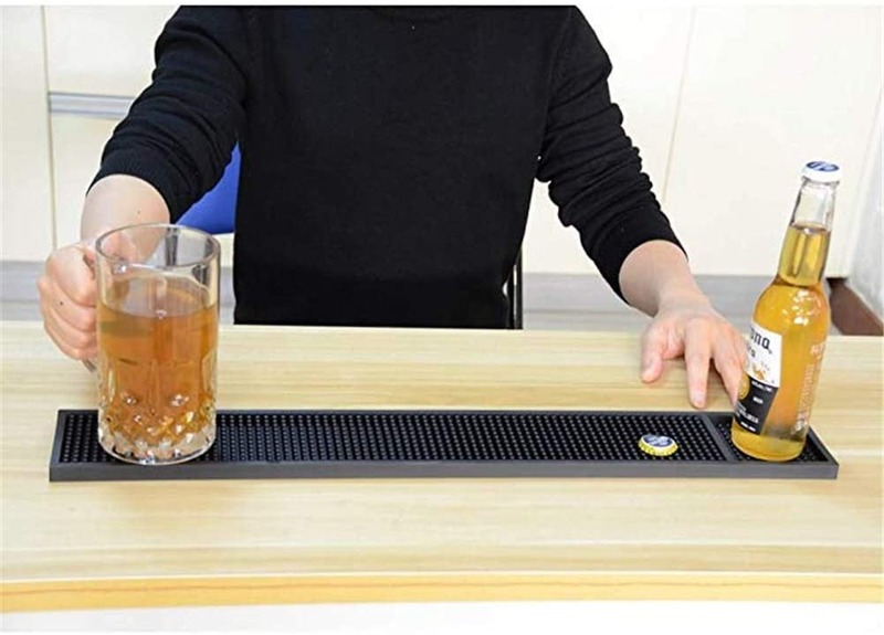 Minglu BM-005 Custom logo Rubber Bar Mats, Non-Slip Bar Service Spill Mat Restaurant Kitchen Counter Bar Pad