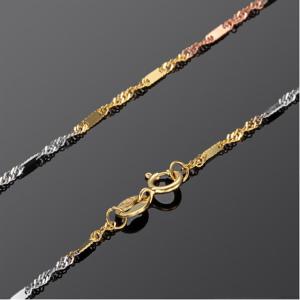 Quality Fine Jewelry 18K White Rose Yellow Tone Gold Chain Necklace for Women (NG0116) wholesale
