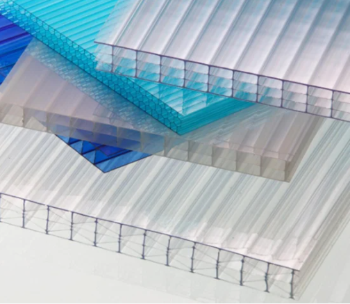 5mm Clear Twin Wall Polycarbonate Hollow Sheet 100% Virgin With UV Coating