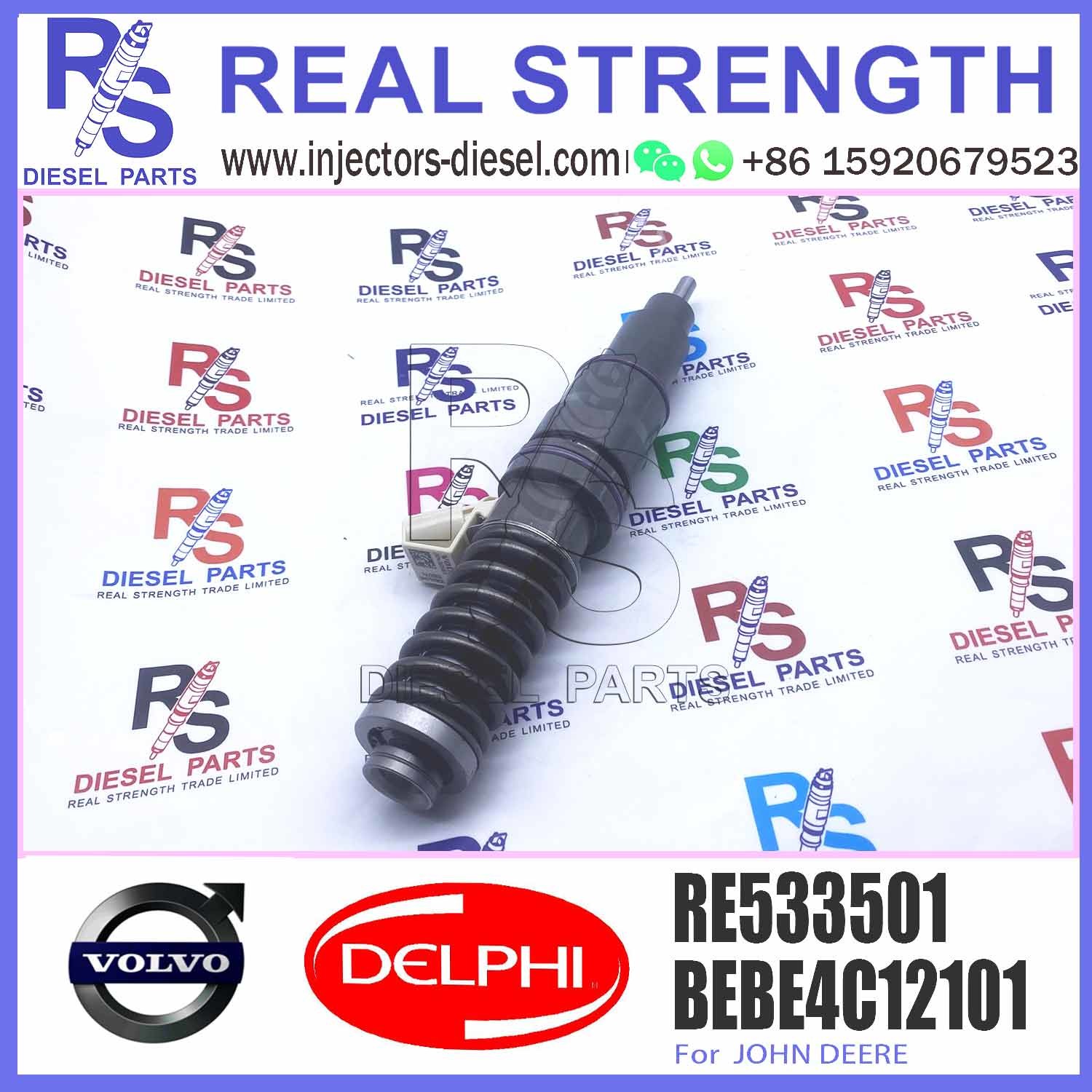 Diesel engine common rail fuel injector BEBE4C12001 RE533501 for V-O-L-V engine