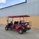 6 Seater Electric Golf Cart 72V Pink Lithium Off Road Street Legal Utility