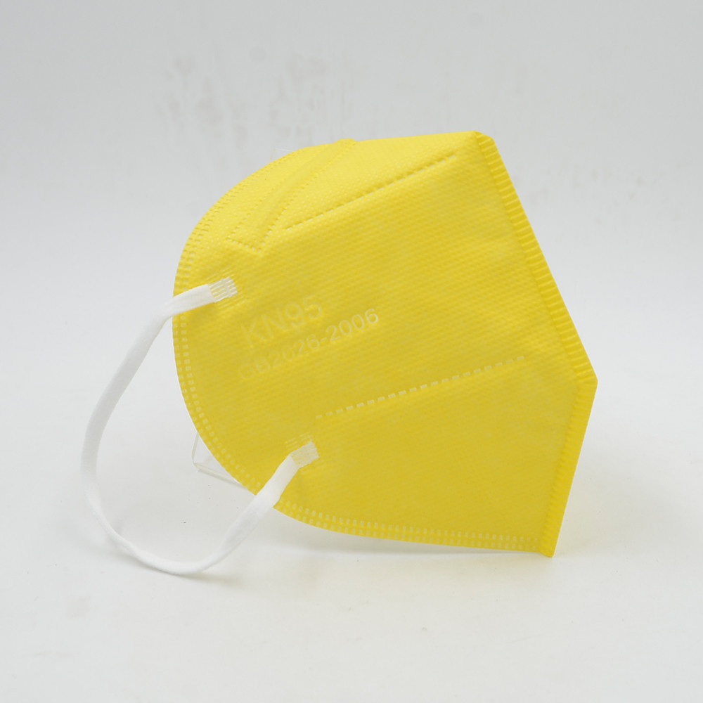 5 Ply KN95 Melt Blown Yellow Disposable Non Woven Face Mask