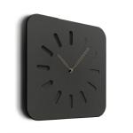 Black Grey Square Wooden Wall Clock For Living Room Or Office