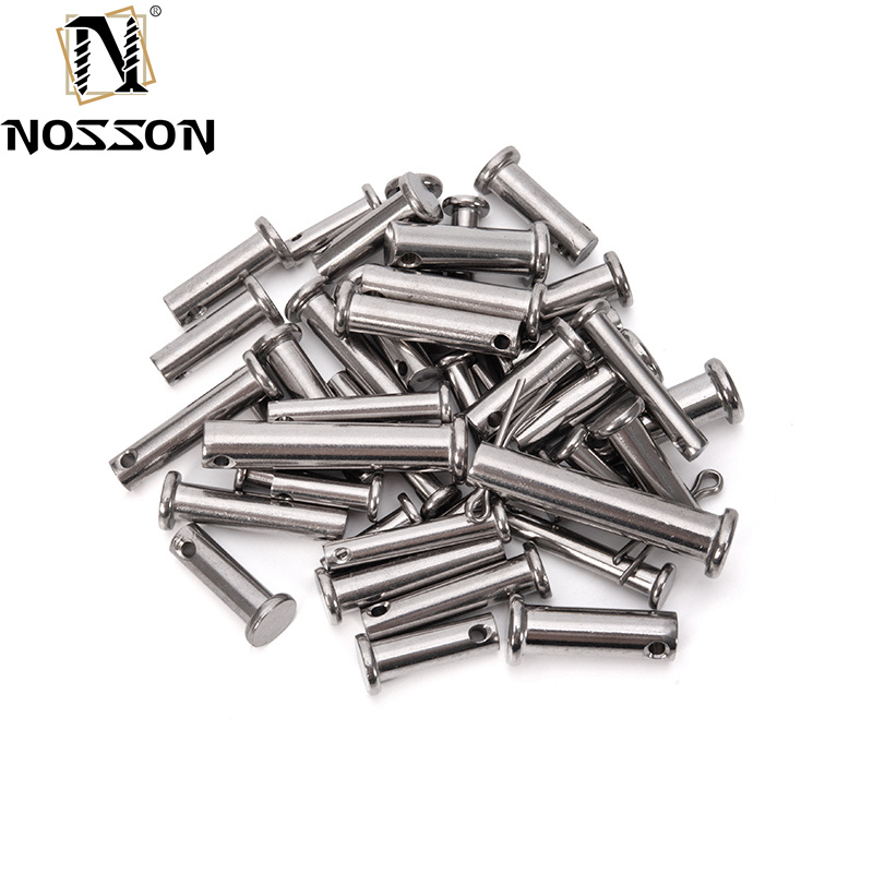 Longer Life TiCN Finish 304 Stainless Steel Flat Head Cylindrical Pin with Hole and Steel Lock Cotter Pin Standard DIN94