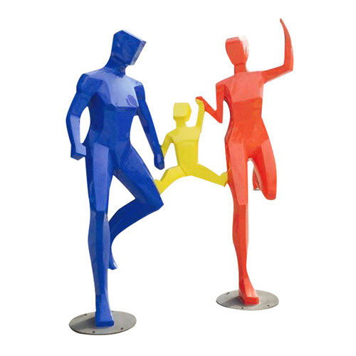 Fiberglass Abstract Garden Sculptures A Whole Family Outdoor Painted