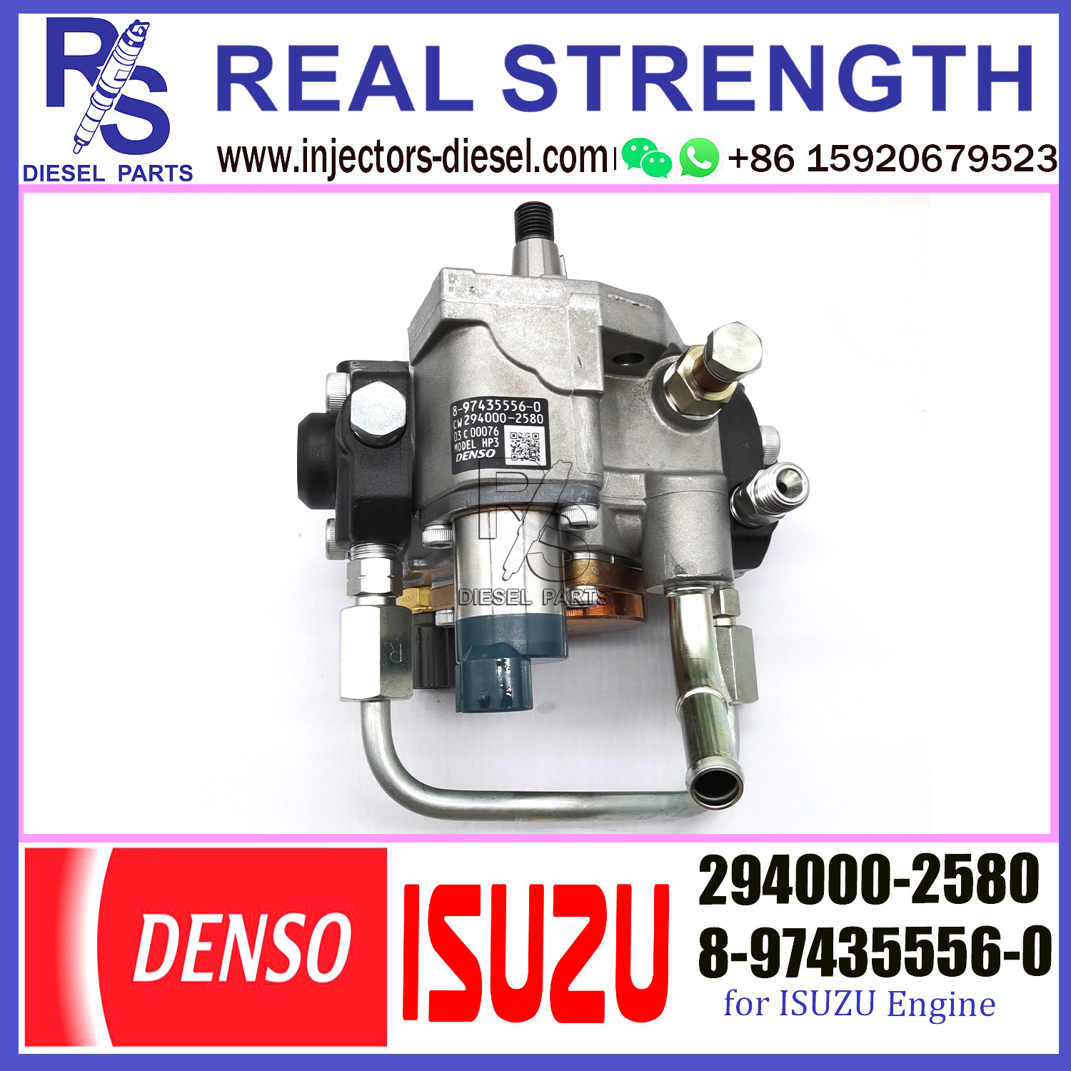 HP3 Denso Common Rail Fuel Injection Pump 294000-2580 For ISUZU 8-97435556-0 8974355560