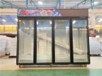 Double Doors Frozen Food Ice Cream Refrigerated Showcase Vertical Freezer