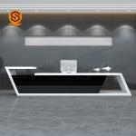 Joint Seamless Office Front Counter MDF Round SGS Beauty Salon Reception Desk