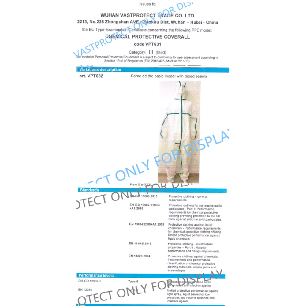 Customizable CE Nonwoven Microporous Medical Protective Coverall With Elastic Wrist Ankle Cap Brim