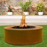 Contemporary Portable Corten Steel Gas Fire Pit Table 48 Inch