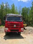 Red Euro 2 Used Howo Trucks , HW76 Cab Second Hand Dumper Truck