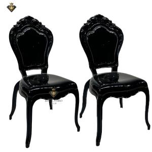 Quality Wedding PC Polycarbonate Acrylic Black Belle Epoque Chair Commercial Furniture wholesale