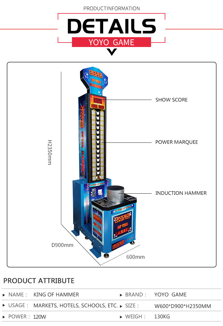 Coin Operated Game MachineMost Attractive King Of Hammer Hitting Game Machine Coin Amusement Game Machine For Sale Coin