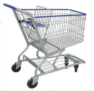 Quality 4 Wheels Metal Shopping Trolley Movable Unfolding Hand Wire Grocery Cart wholesale