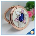 Shinny Gifts Whole Sale Rhinestone Round Shape Metal Cosmetic Mirror
