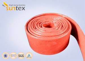 Quality Fire Retardant Silicone Coated Fiberglass Sleeving 100% E - Glass Yarn wholesale