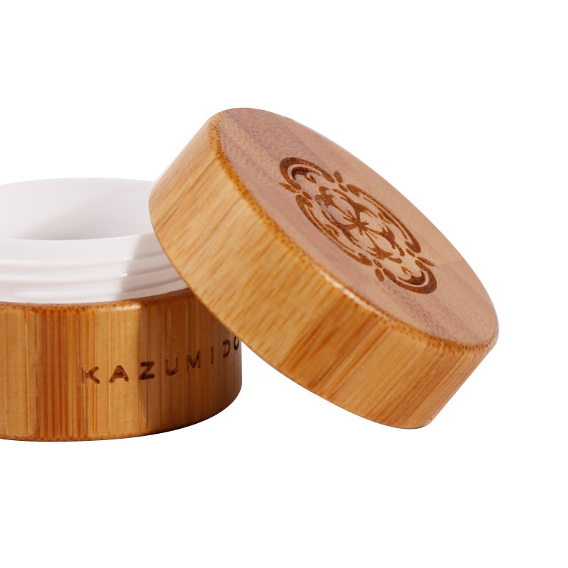 Cosmetic Packaging Wooden Cream Jar Empty Bamboo Plastic Jar