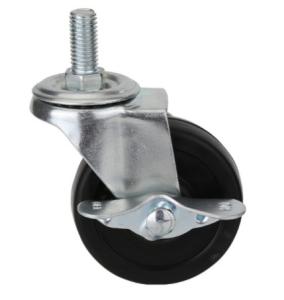 Quality Threaded stem rubber casters with brakes locking wheels 1.5 In wholesale