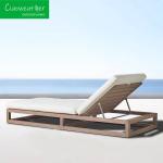 Outdoor Villa Hotel Garden Terrace Wooden Bed Lounge Chair with Solid Wood Style