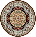 Round Polyester Fiber Living Room Floor Carpets Ancient Ethnic Style 80*80cm