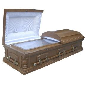 Quality Adult Brown Wooden Coffin Kits With Lining And Lid Lining MDF Material wholesale